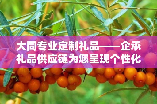 大同专业定制礼品——企承礼品供应链为您呈现个性化定制服务